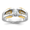 14k Two-tone Men's 1/2 carat Diamond Complete Ring