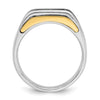 IBGoodman 14k Two-tone Men's Polished Satin and Cut-Out 3-Stone Ring Mounting