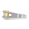IBGoodman 14k Two-tone Men's Polished Satin and Cut-Out 3-Stone Ring Mounting