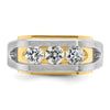 IBGoodman 14k Two-tone Men's Polished Satin and Cut-Out 3-Stone Ring Mounting
