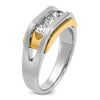 IBGoodman 14k Two-tone Men's Polished Satin and Cut-Out 3-Stone Ring Mounting