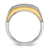 14k Two-tone IBGoodman Men's Polished 5-Stone Ring Mounting