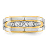 14k Two-tone IBGoodman Men's Polished 5-Stone Ring Mounting