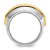 14k Two-tone IBGoodman Men's Polished 7-Stone Ring Mounting