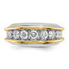 14k Two-tone IBGoodman Men's Polished 7-Stone Ring Mounting