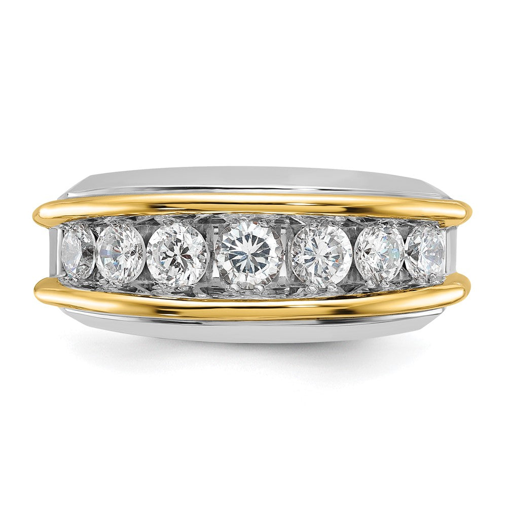14k Two-tone IBGoodman Men's Polished 7-Stone Ring Mounting