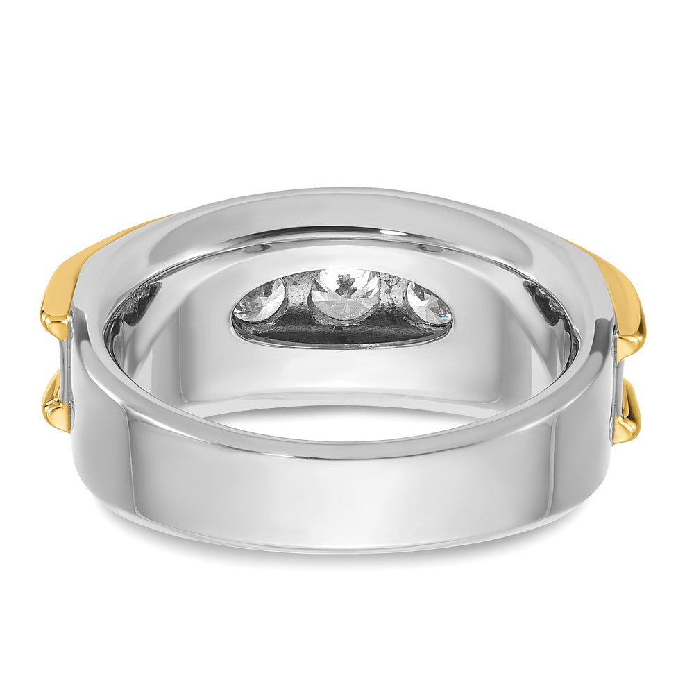 14k Two-tone IBGoodman Men's Polished 7-Stone Ring Mounting