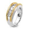 14k Two-tone IBGoodman Men's Polished 7-Stone Ring Mounting