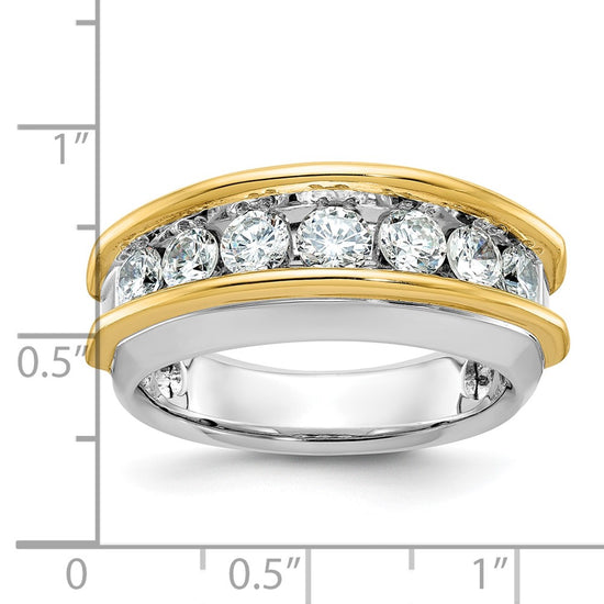 14k Two-tone IBGoodman Men's Polished 7-Stone Ring Mounting