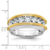 14k Two-tone IBGoodman Men's Polished 7-Stone Ring Mounting