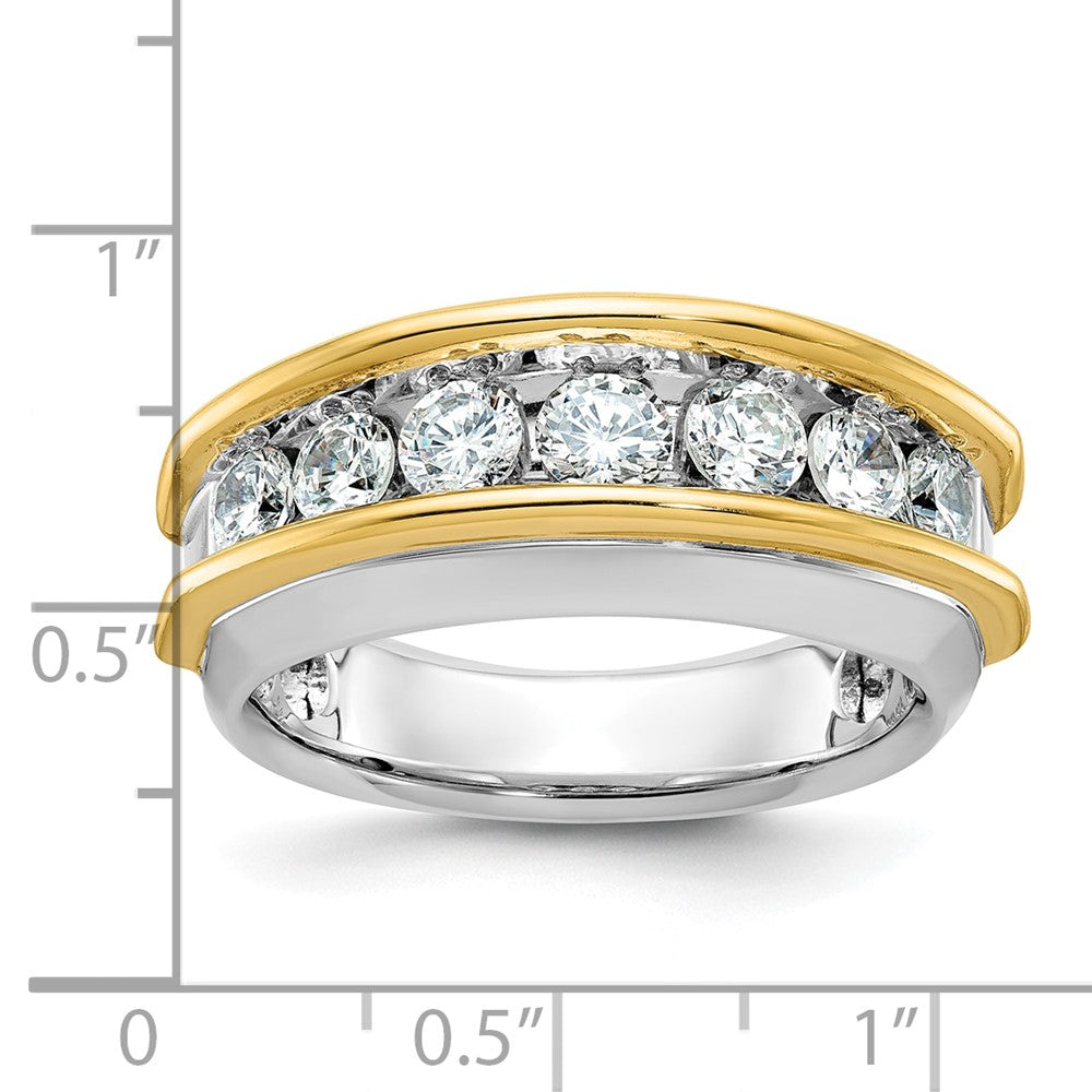 14k Two-tone IBGoodman Men's Polished 7-Stone Ring Mounting