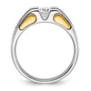 14k Two-tone IBGoodman Men's Polished and Satin Ring Mounting