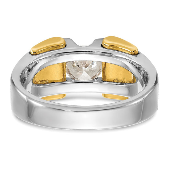 14k Two-tone IBGoodman Men's Polished and Satin Ring Mounting