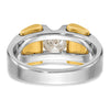 14k Two-tone IBGoodman Men's Polished and Satin Ring Mounting