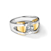 14k Two-tone IBGoodman Men's Polished and Satin Ring Mounting