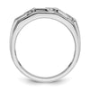 14k White Gold Men's Polished and Satin 1/2 Carat AA Quality Diamond Ring