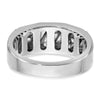 14k White Gold Men's Polished and Satin 1/2 Carat AA Quality Diamond Ring