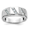 14k White Gold Men's Polished and Satin 1/2 Carat AA Quality Diamond Ring