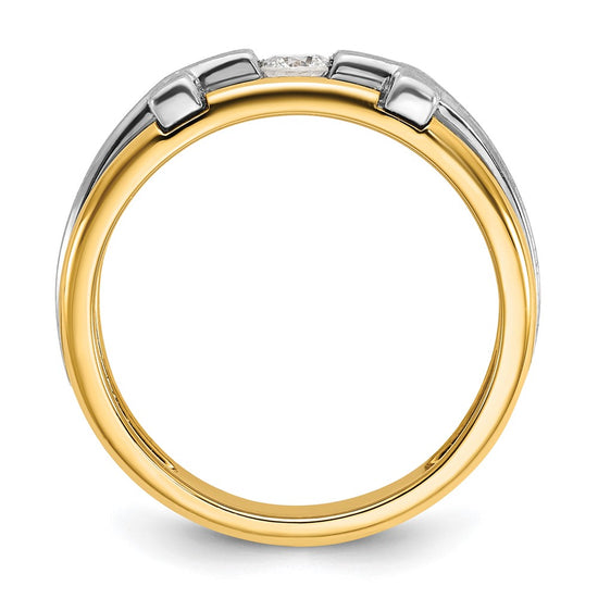 Gold Men's Diamond Cross Rings