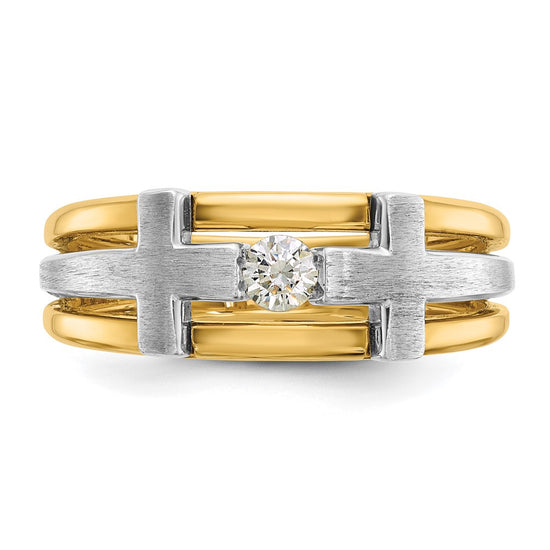 Gold Men's Diamond Cross Rings