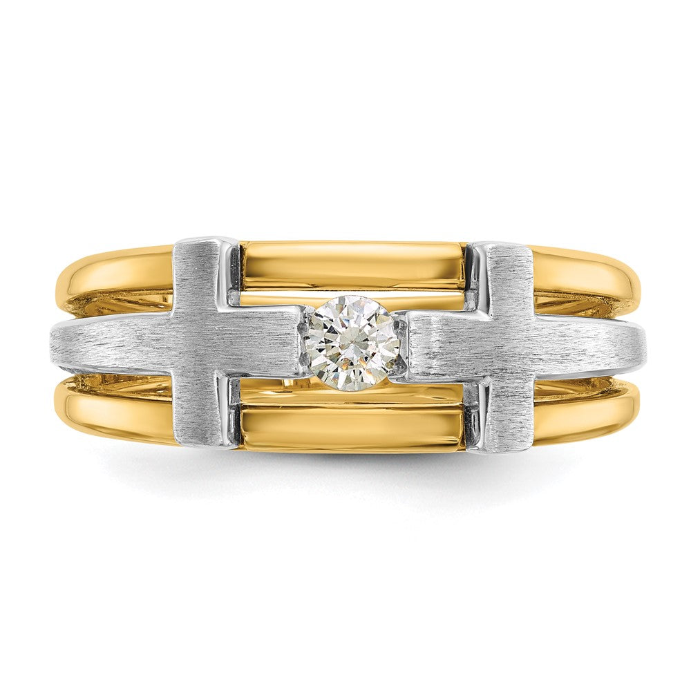 Gold Men's Diamond Cross Rings
