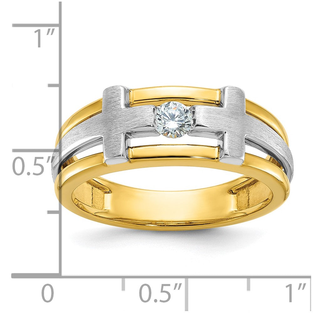 Gold Men's Diamond Cross Rings