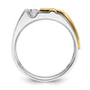 IBGoodman 10k Two-tone Men's Polished Satin and Cut-Out 1/3 Carat A Quality Diamond Cross Ring