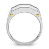 14k Two-tone Men's Polished and Satin Cut-Out 5-Stone 1 Carat AA Quality Diamond Ring