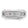 IBGoodman 14k Two-tone Men's Polished and Satin Cut-Out 5-Stone Ring Mounting