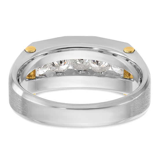 IBGoodman 14k Two-tone Men's Polished and Satin Cut-Out 5-Stone Ring Mounting