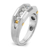 IBGoodman 14k Two-tone Men's Polished and Satin Cut-Out 5-Stone Ring Mounting