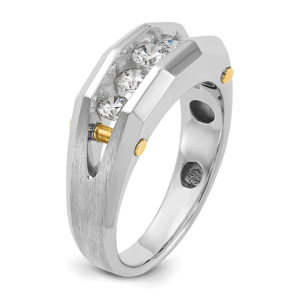 IBGoodman 14k Two-tone Men's Polished and Satin Cut-Out 5-Stone Ring Mounting