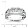 IBGoodman 14k Two-tone Men's Polished and Satin Cut-Out 5-Stone Ring Mounting