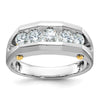 IBGoodman 14k Two-tone Men's Polished and Satin Cut-Out 5-Stone Ring Mounting