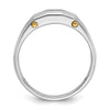 14k Two-tone Men's Polished Satin and Cut-Out 5-Stone 1/4 Carat AA Quality Diamond Ring