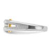 14k Two-tone Men's Polished Satin and Cut-Out 5-Stone 1/4 Carat AA Quality Diamond Ring