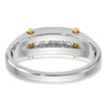 14k Two-tone Men's Polished Satin and Cut-Out 5-Stone 1/4 Carat AA Quality Diamond Ring