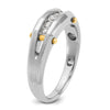 14k Two-tone Men's Polished Satin and Cut-Out 5-Stone 1/4 Carat AA Quality Diamond Ring