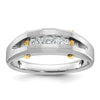 14k Two-tone Mens Polished and Satin Channel-set 5-Stone 1/4 Carat AA Diamond Ring