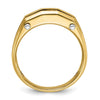 14k Two-tone 1/2 carat Lab Grown Diamond VS/SI+ G+ Five Stone Complete Polished and Satin Men's Ring
