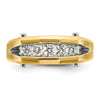 14k Two-tone 1/2 carat Lab Grown Diamond VS/SI+ G+ Five Stone Complete Polished and Satin Men's Ring