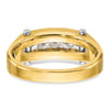 14k Two-tone 1/2 carat Lab Grown Diamond VS/SI+ G+ Five Stone Complete Polished and Satin Men's Ring