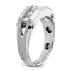 14k White Gold 3/4 carat Lab Grown Diamond VS/SI+ G+ Five Stone Complete Polished and Satin Men's Ring