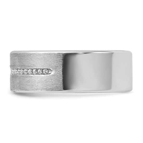 14k White Gold IBGoodman Men's Polished and Satin Ring Mounting