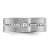 14k White Gold Men's Polished and Satin 1/5 Carat AA Quality Diamond Ring