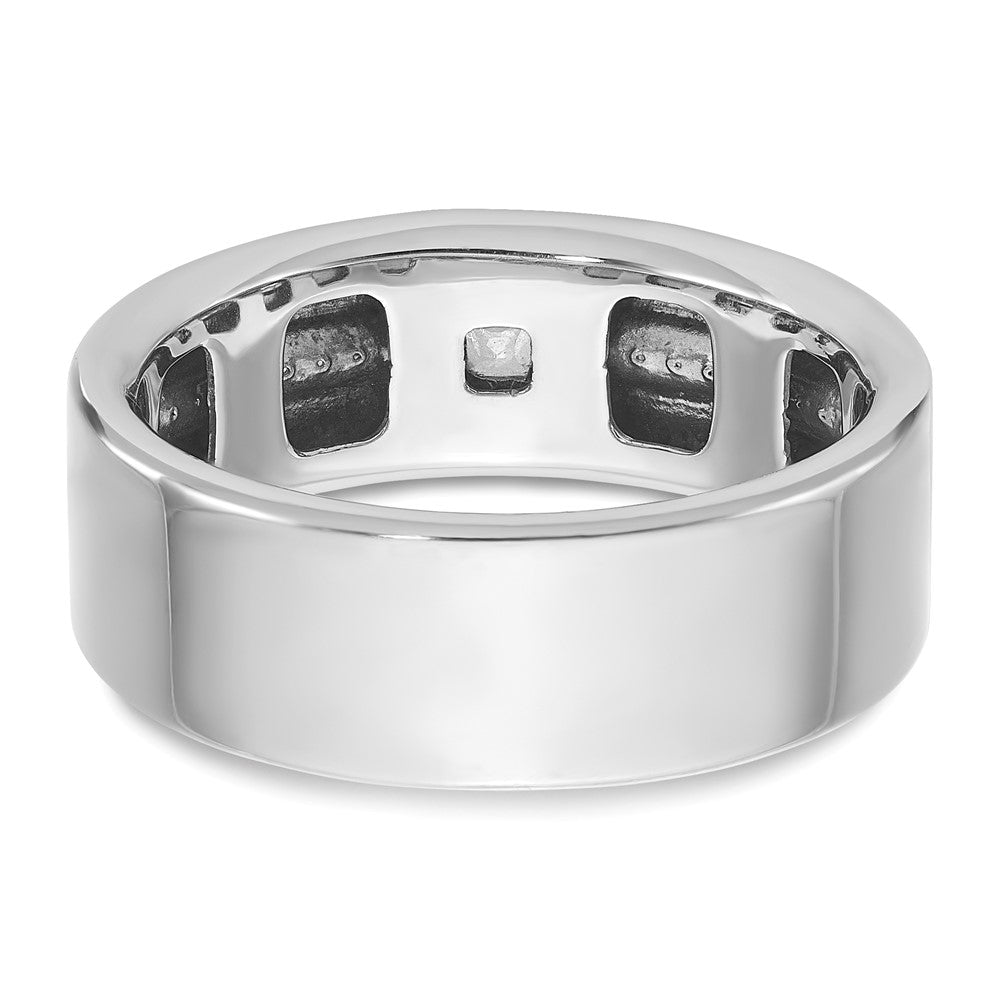 14k White Gold Men's Polished and Satin 1/5 Carat AA Quality Diamond Ring