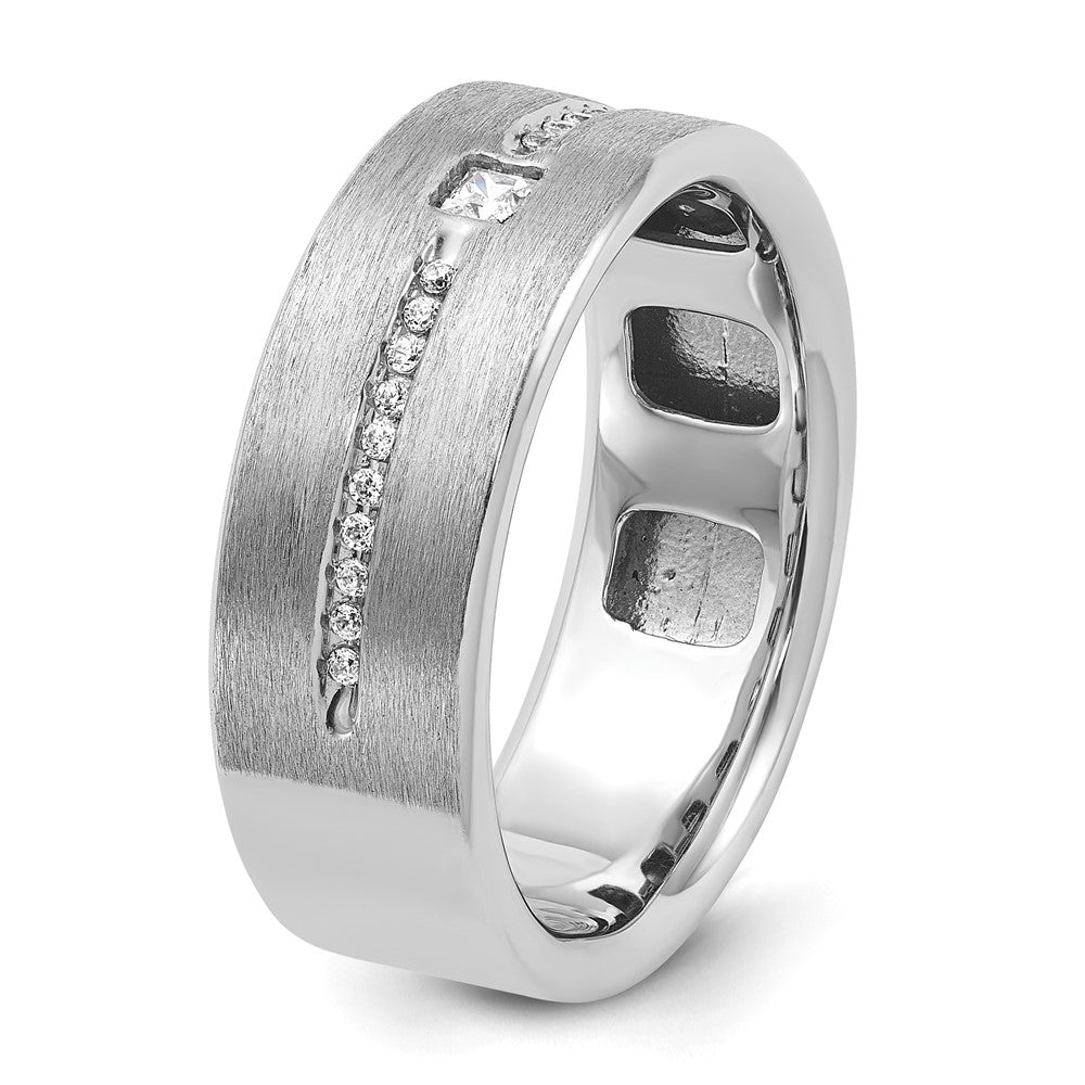 14k White Gold IBGoodman Men's Polished and Satin Ring Mounting