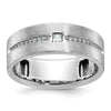 14k White Gold Men's Polished and Satin 1/5 Carat AA Quality Diamond Ring