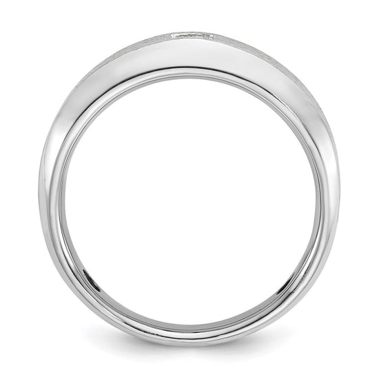 14k White Gold IBGoodman Men's Polished and Satin Diamond Ring Mounting