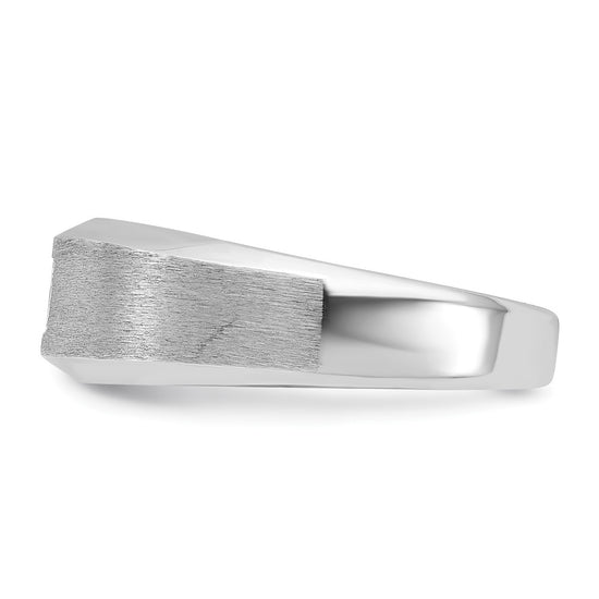 14k White Gold IBGoodman Men's Polished and Satin Diamond Ring Mounting
